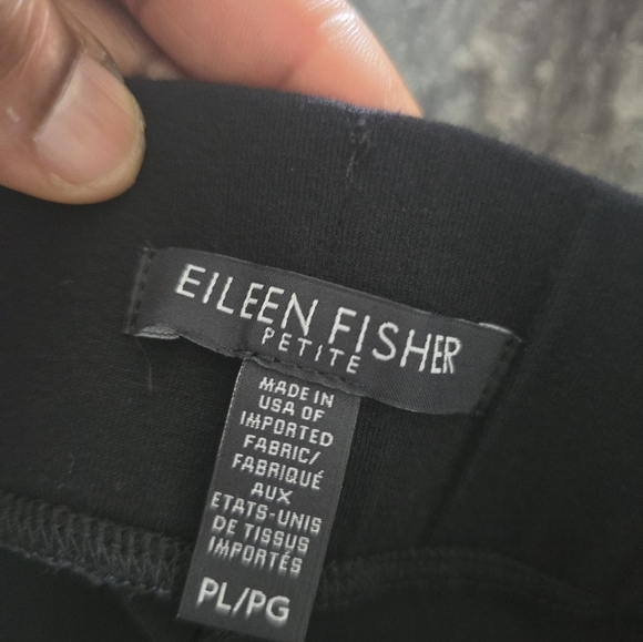 Eileen Fisher Pull On Pants Size PL Black Women Cropped 32x25 Minimalist - Picture 10 of 11